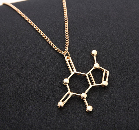 Dopamine Molecule Structure Necklace
