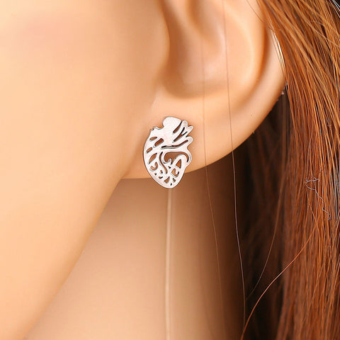 Cutesy Heart Stud Earrings