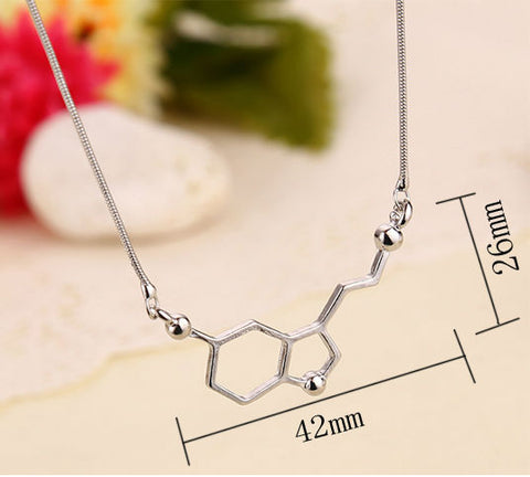 Serotonin Molecules Structure Necklace