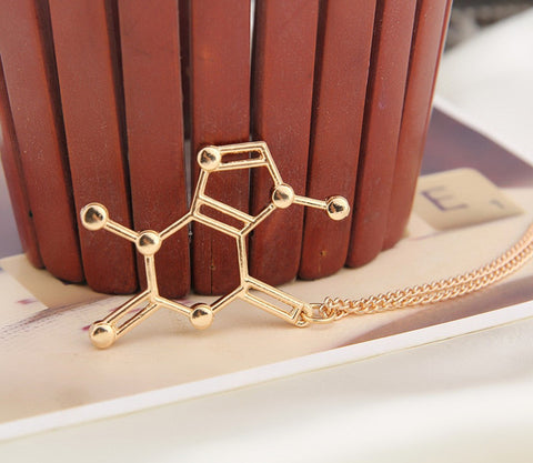 Dopamine Molecule Structure Necklace